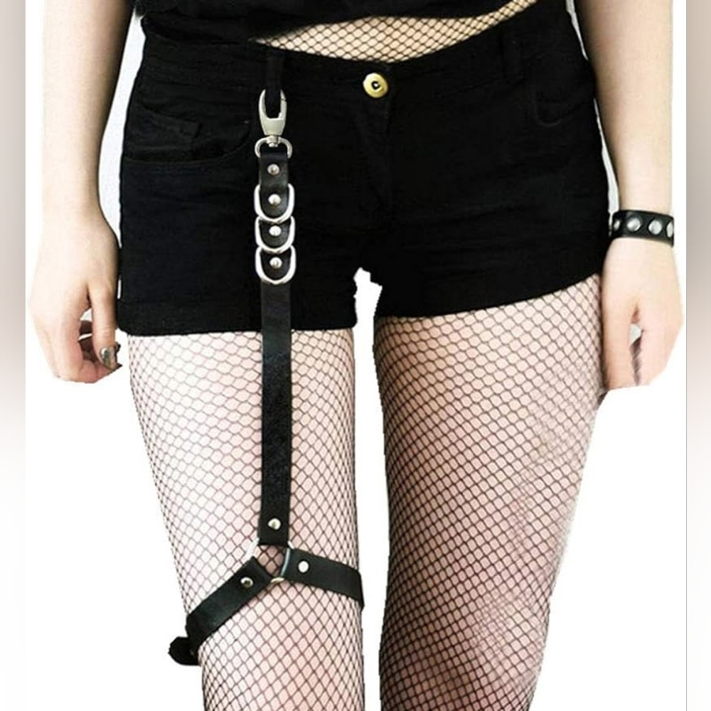 Faux Leather Harness Garter